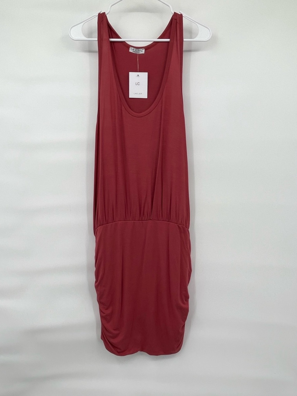 La Clef NWT rose ruched tank dress